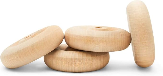 Classic Mini Wooden Wheels, Great for Crafts Too, 2 Inch Diameter, 5/8 Inch Thick, 1/4 Inch Hole, Pack of 50, by Woodpeckers by Woodpeckers