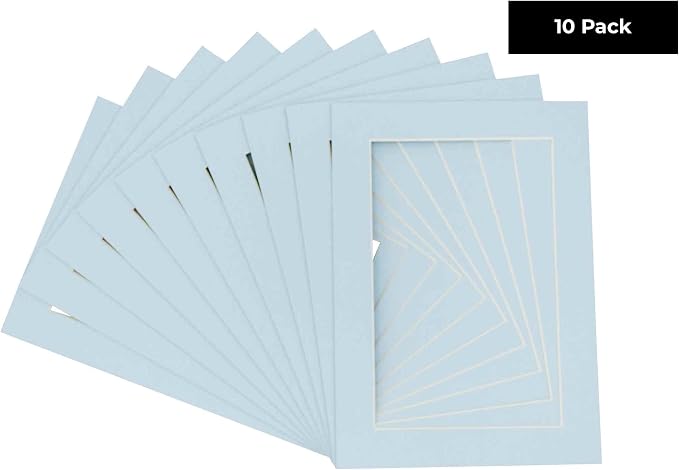 11x14 Mat for 12x18 Frame - Precut Mat Board Acid-Free Show Kit with Backing Board, and Clear Bags Baby Blue 11x14 Photo Matte Made to Fit a 12x18 Picture Frame Matboard for Framing, Pack of 10 Mats - Image 2