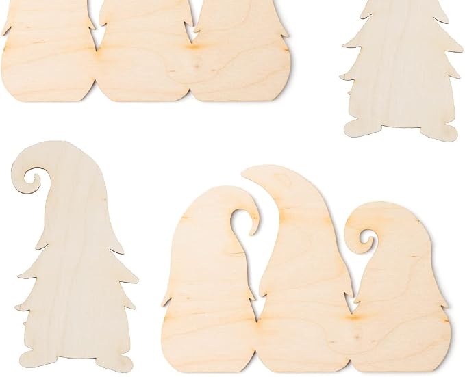 Pack of 12 Unfinished Wood Assorted Gnome Family Cutouts by Factory Direct Craft - Assortment of Blank Wooden Gnome Cutout Shapes for Christmas DIY Craft Projects and Holiday Decorating - Image 2