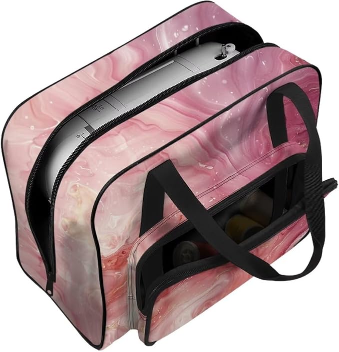 Pink Marble Sewing Machine Carrying Case Sewing Machine Cover Dust Cover for Sewing Accessories Scissors Crochet Hooks Portable Washable Home Decoration Sewing Case - Image 6