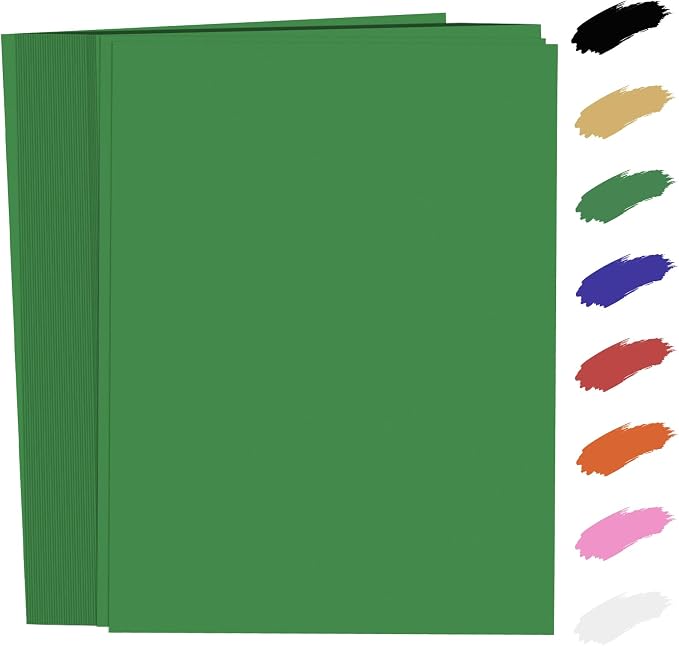 100 Sheets Green Card Stock 8.5 x 11in,250GSM 92lb Green Cardstock Card Stock Construction Paper,Heavy Weight Printer Paper for Invitations, Stationery Printing, Scrapbooking,Crafts, DIY Cards by UZLUbuywithconfidence