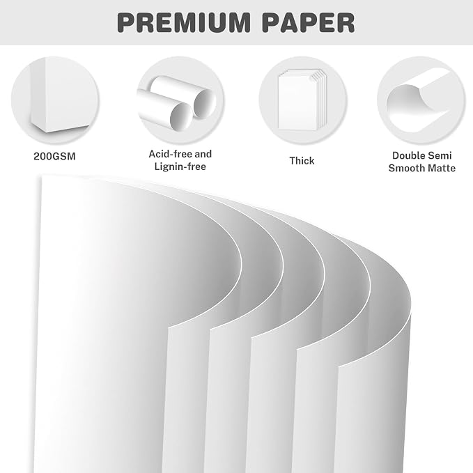 Cardstock 5x7, 75lb/ 200gsm White Card Stock 110 Sheets, Blank Index Cards | White Cardstock Paper, Thick Heavyweight 5x7 Cards for Printer, Greeting cards, Invitation Cards, Thank you Cards, Postcards - Image 3