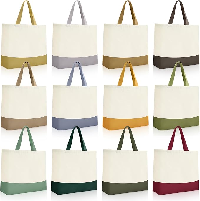 Epakh Canvas Tote Bags Bulk 18.5 x 15 Inch Reusable Grocery Shopping Bags Tote Luggage for Shopping by Epakh