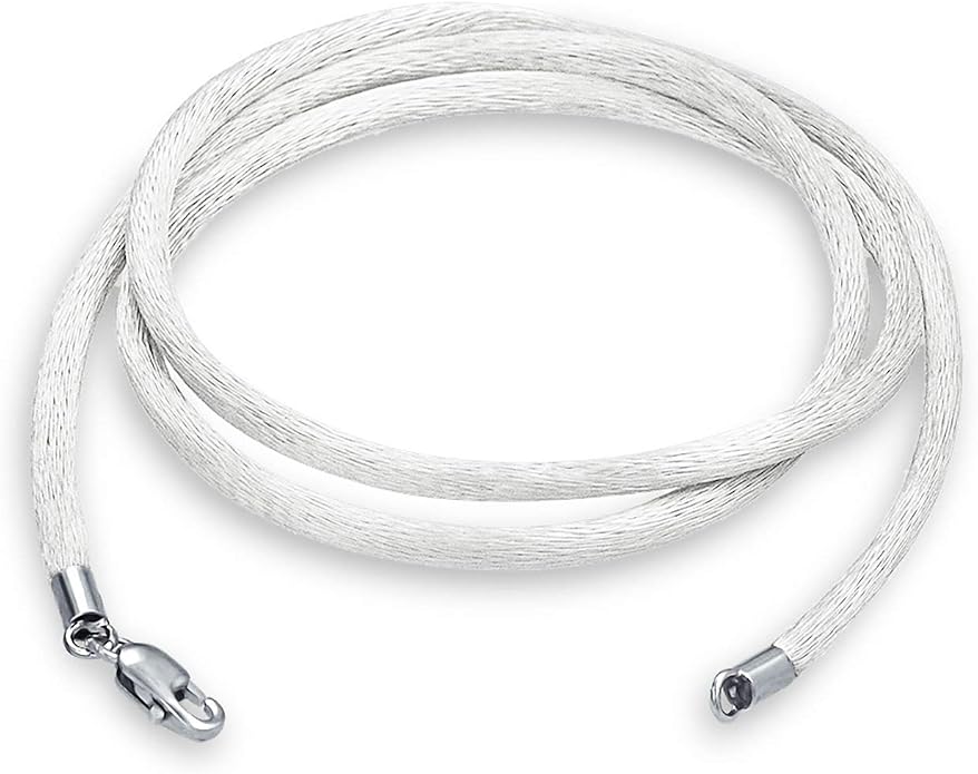 Bling Jewelry Set Of Three Satin Silk Necklace Pendant Cord For Women Men Teens With .925 Sterling Silver Lobster Claw Clasp In Multiple Lengths - Image 2