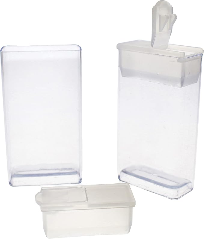 The Beadsmith Clear Plastic Boxes - Rectangle with a Flip Top Cap - 7/16” x 1” x 1-7/8” - Use for Beads, Bath Salts, Wedding & Party Favors, Home or Office Storage - Bag of 100 - Image 2