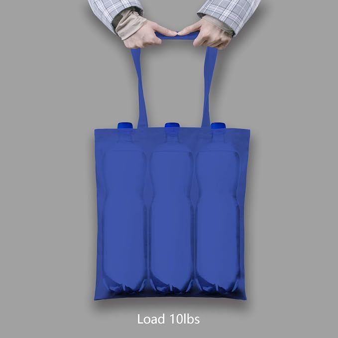 TOPDesign 5-Pack Economical 16"x15" Blue Cotton Tote Bag, Lightweight Medium Reusable Grocery Shopping Cloth Bags, Suitable for DIY, Advertising, Promotion, Gift, Activity - Image 6
