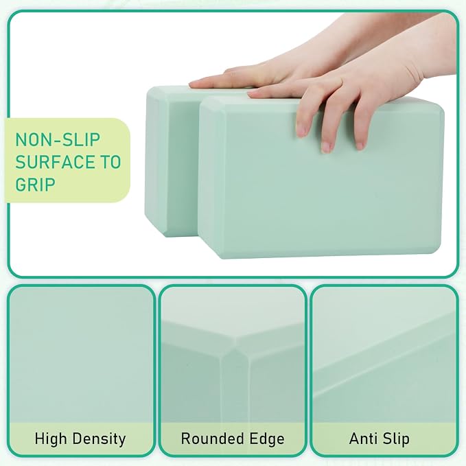 Wettarn 6 Pack Yoga Blocks 9 x 6 x 4 Inch EVA Foam Lightweight Non Slip Yoga Props for Pilates Stretching Meditation - Image 7