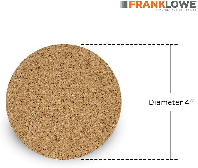 Flowe Cork Tiles, Self-Adhesive Backing for Coasters, Tiles, Wall Bulletin Boards, Natural, 4" Diameter (1000) - Image 2