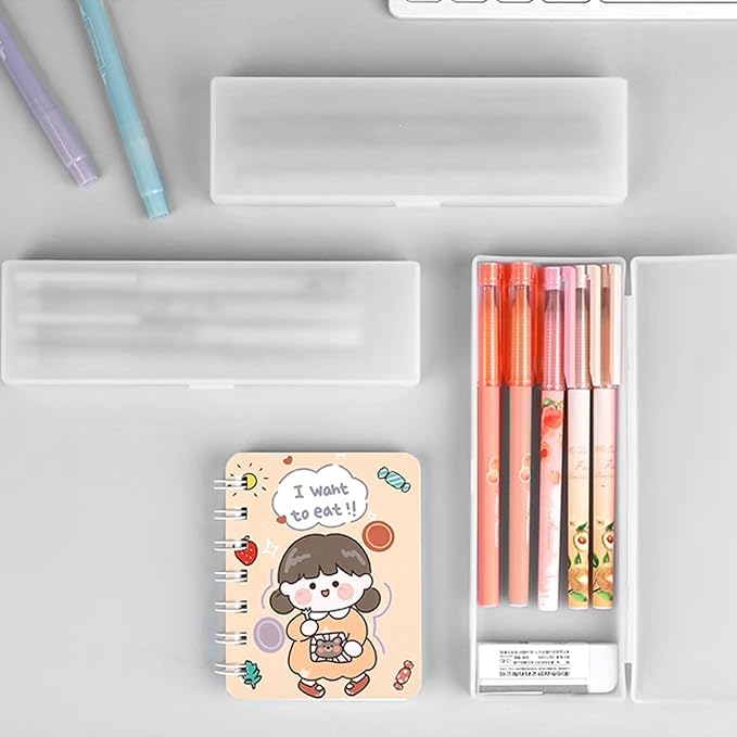 85 Pcs Pencil Boxes Bulk with Hinged Lids Plastic Storage Clear Organization Case with Labels for Cosmetic Small Accessories Storage (7.2 x 2.48 x 0.98 Inch) - Image 5