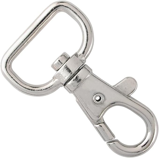 Bulk 100 Pack - Premium Metal Lobster Claw Clasps - Wide 3/4 Inch D Ring - 360° Swivel Trigger Snap Hooks - Great for DIY Lanyards, Keychain Clasps - Swivel Hooks for Purses by Specialist ID by SpecialistID