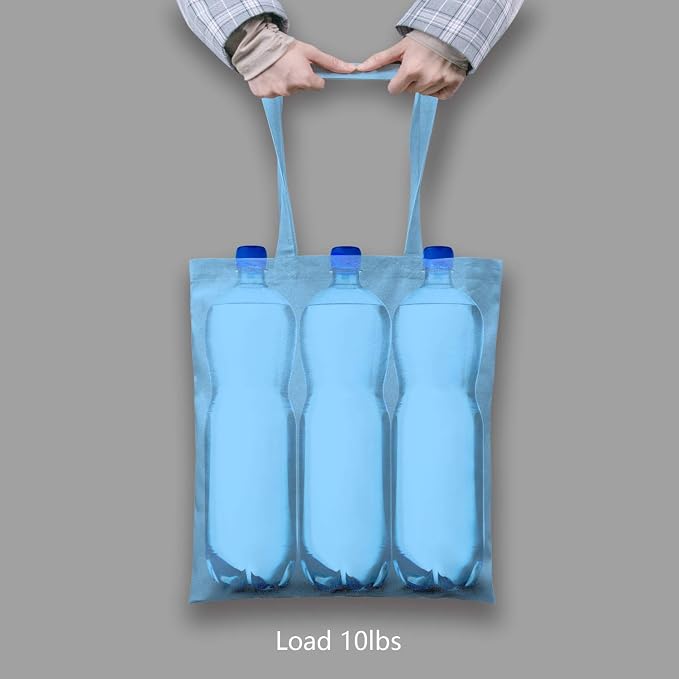 TOPDesign 6-Pack Economical 16"x15" Baby Blue Cotton Tote Bag, Lightweight Medium Reusable Grocery Shopping Cloth Bags, Suitable for DIY, Advertising, Promotion, Gift, Activity - Image 6