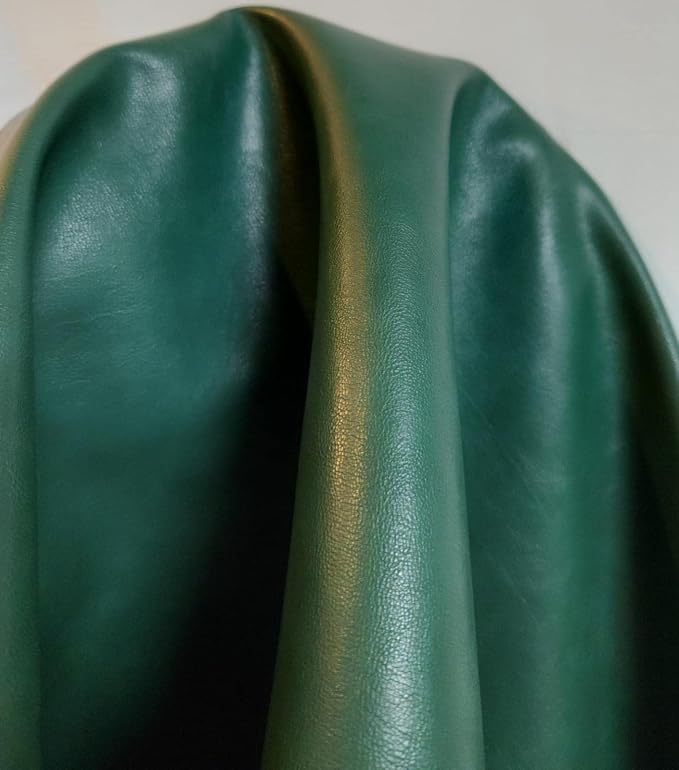 NAT Leathers | Hunter Green Soft Faux Vegan Leather PU (Peta Approved Vegan) | 5 Yards (180 inch x 54 inch Wide) Cut by the Yard | Synthetic Pleather 0.9mm Smooth Nappa Upholstery | 180"x54" (Green) - Image 3
