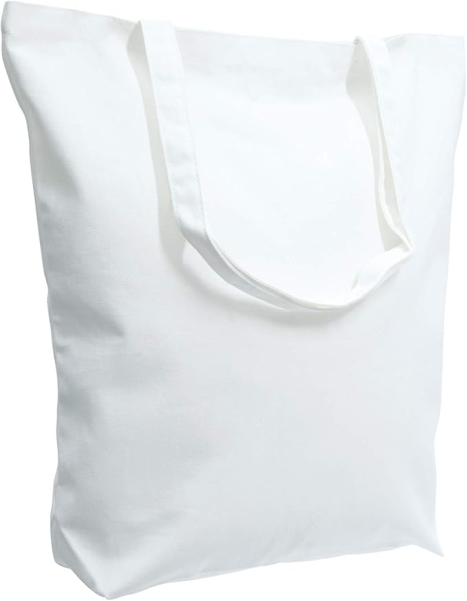 TOPDesign 2 | 6 | 12 Pack Super Strong Large 17.5"x16.5"x5" 10oz Cotton Canvas Tote, Reusable Grocery Shopping Bag, Blank White Bags for Crafts, DIY Your Creative Designs (Pack of 6) by TOPDesign