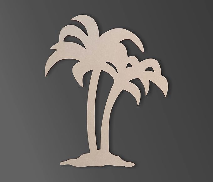 Jess and Jessica Wooden Palm Tree Wall Art 24" x1/4" Thick – Home Decor Accent for Wall Hanging and DIY Crafts, Unfinished MDF Palm Tree Wood Cutouts for Living Room, Bedroom or Tropical Spaces - Image 2