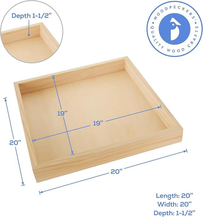 Large Square Wood Canvas 20 x 20 x 1-1/2-inch, Pack of 2 Unfinished Wood Frames, Blank Wood Signs for Home Decor, by Woodpeckers - Image 3