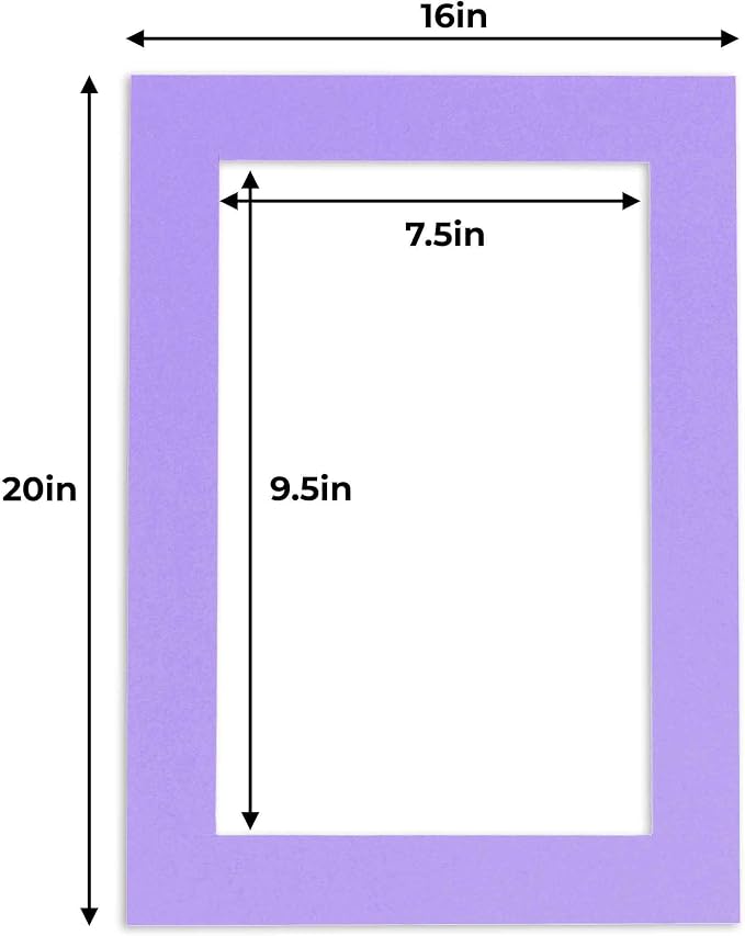 8x10 Mat for 16x20 Frame - Precut Mat Board Acid-Free Light Purple 8x10 Photo Matte For a 16x20 Picture Frame, Premium Matboard for Family Photos, Show Kits, Art, Picture Framing, Pack of 10 Mats - Image 4
