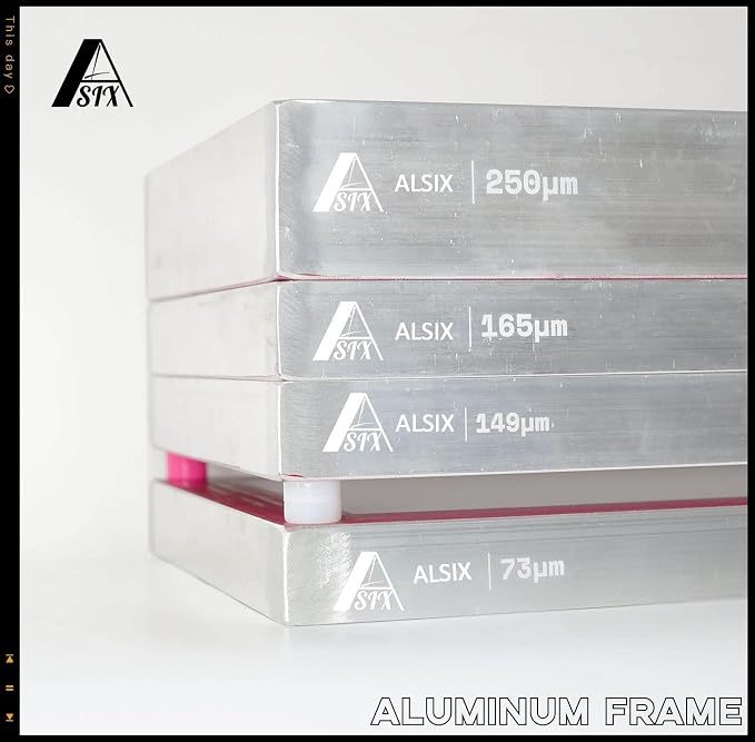 ALSIX 12 X 16" Dry Sift Screen Set of 4, Aluminum Silk Screen Frames, 60 90 110 200 Mesh, Micron Equivalent 250 165 150 75 Polyester Mesh Screen - Image 5