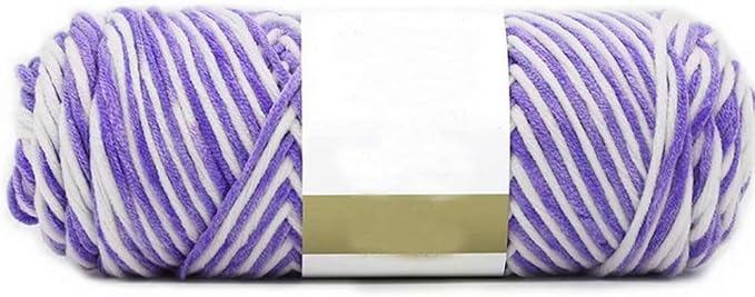 White Purple Soft Cotton Crochet Yarn - 100g/0.22lb Rainbow Gradient Knitting Yarn - Super Soft Warm for Sweater, Bag, Hat, Scarf by Unknown
