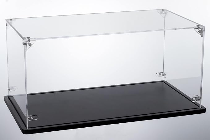 Acrylic Display Case for Lego Cars Diecast Model Cars | 3MM Thick, Solid Wooden Base, Interior 15 x 8 x 7 Inches, Fit for 10295 10300 42123 21317 10290 21328 10282 by Gemutlich