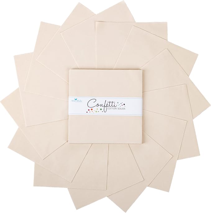 Confetti Cotton Solids Ivory 10" Stacker 42 10-inch Squares Layer Cake Riley Blake 10-120-IVORY-42 - Image 2