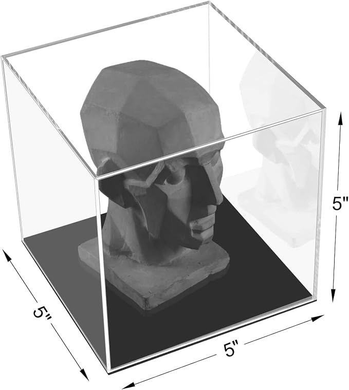 Cliselda Clear Acrylic Display Case with Black Base 5x5x5 inch | Square Acrylic Box Cube Small Storage Containers, Fully Assembled Dustproof Display Box for Collectibles Action Figures - Image 6