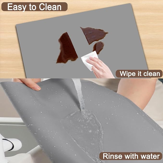 Silicone Mats for Kitchen Counter, 48"x32"(120cmx80cm) Large Heat Resistant Mat Kitchen Island Waterproof Countertop Protector Mat Nons-slip Extra Large Counter Mat, Semitransparent - Image 4