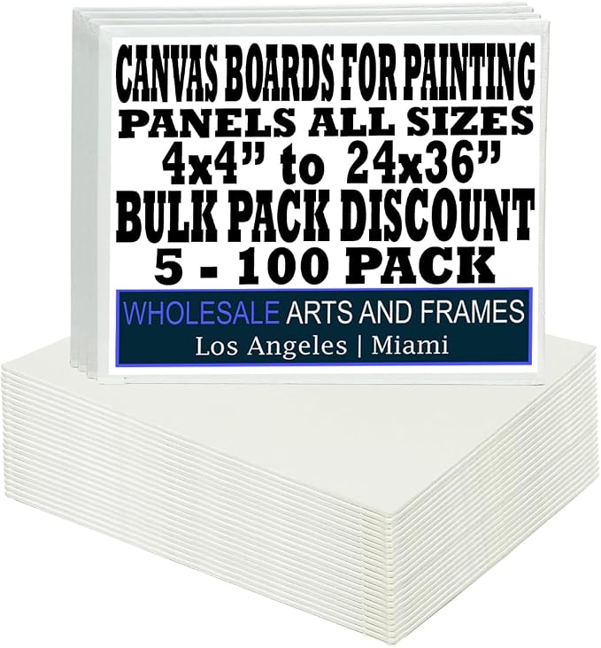 11x14 White Canvas Boards for Painting Bulk 24 Pack.Paint Canvases for Painting Art.Artist Blank Canvases for Painting 11x14 Canvas Panels.Quality Acid Free Primed Canvas Boards for Acrylic,Oil etc by WHOLESALEARTSANDFRAMES