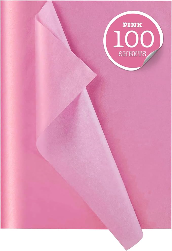 Tissue Paper for Gift Bags - 100 Sheets 14x20in Wrapping Paper, Pink | Premium Gift Wrap Tissue Paper for DIY Crafts - Birthday Party, Wedding, Holidays, Flower Decorations & Custom Art Projects by OceanTides