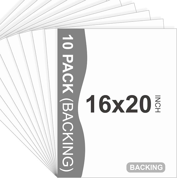 10 Pack Backing Boards, 16x20 Acid-Free Uncut White Mat Boards | Backerboards for Art Prints, Ideal for Photos, Pictures, Prints, and Frames by SOMIME