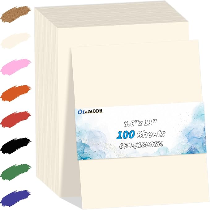 Cream Cardstock Paper 8.5 x 11 in, 100 Sheets, 180 GSM 65 lb | Thick cover stock for card making, printing, drawing, scrapbooking, cutting, crafts, and classroom projects. - Image 9