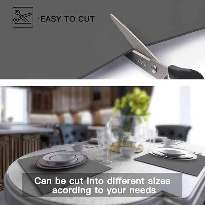 Largest Silicone Mats for Kitchen Counter, 120" x 24" Extra Large Heat Resistant Counter Mat, Kitchen Island Waterproof Thicken Non-slip Countertop Protector Mat, Multipurpose Mats, Black - Image 4