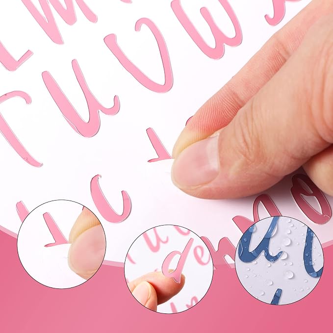 Outus 576 Pcs 8 Sheets Letters Stickers Vinyl Alphabet Number Decals Back to School Supplies for Water Bottles Cups Mailbox Scrapbooking Bulletin Board Classroom Decor(Delicate Colors,1 Inch) - Image 3