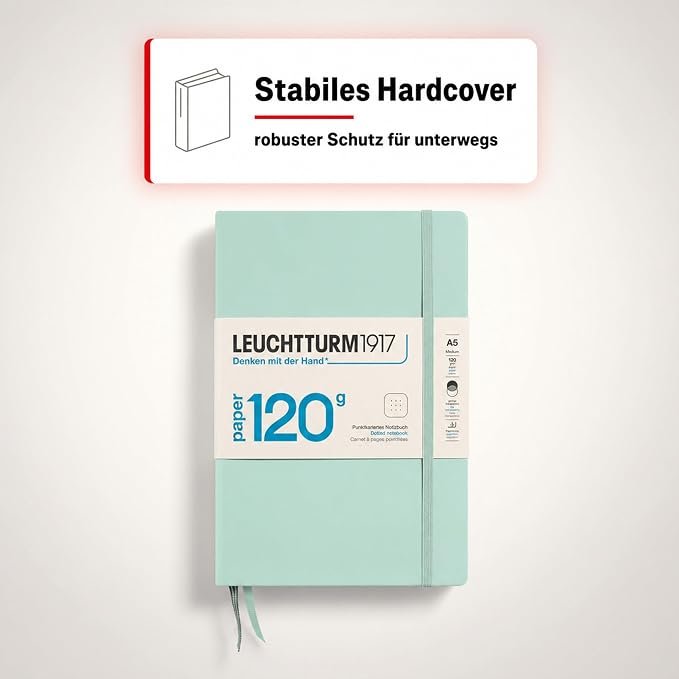 LEUCHTTURM1917 - 120G Special Edition - Medium A5 Dotted Hardcover Notebook (Mint) - 203 Numbered Pages with 120gsm Paper - Image 8