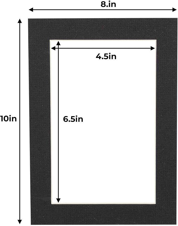 5x7 Mat for 8x10 Frame - Precut Mat Board Acid-Free Textured Black 5x7 Photo Matte Made to Fit a 8x10 Picture Frame, Premium Matboard for Family Photos, Show Kits, Art, Picture Framing, Pack of 1 Mat - Image 4