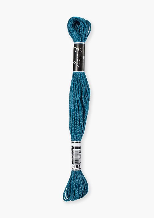 12 Pack of Premium Embroidery Thread Luca-S, 100% Giza Cotton, Oeko TEX Certified Stranded Cotton - 165 / DMC 3809 / Anchor 1066 - Image 2