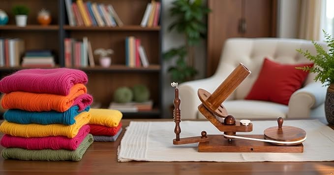 Rosewood Yarn Ball Winder, Wooden Hand Operated Yarn Winder for Knitting & Crocheting, Tabletop Wool String Winding Machine with Guide Arm, Swift Yarn Roller for Skeins, Hand Crank Fiber Tool - Image 3