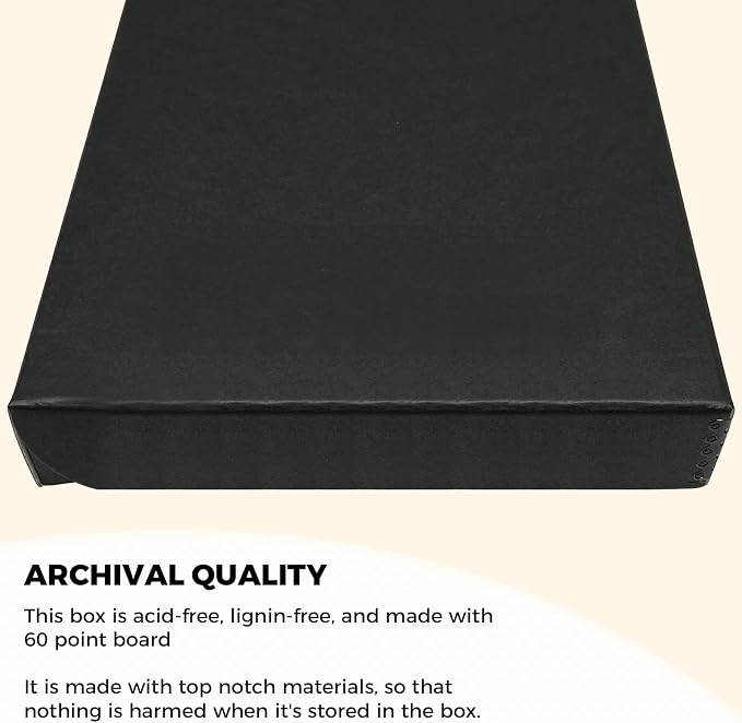 Golden State Art, Clamshell Archival Folio Storage Box 9x12 Inch, Black | Acid-Free Photo Box with Metal Edge Corner, Preserve And Store Paper Documents Cards Prints Arts and Crafts DIY Projects - Image 8