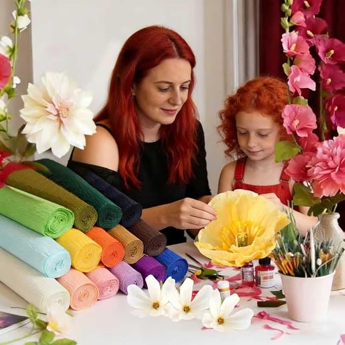 Heavy Crepe Paper for Flower Making, DIY Crafts | Italian-Quality Crepe Paper with 300% Stretch | Papel Crepe de Colores Paquete - Image 7