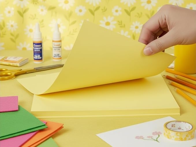Vellum Bristol Cover Sheets, 67 Pound, (147 GSM) Smooth Finish, 250 Sheets Pack. – Cardstock for Crafting, Printing And More. (10, Canary, 8.5"x11") - Image 2
