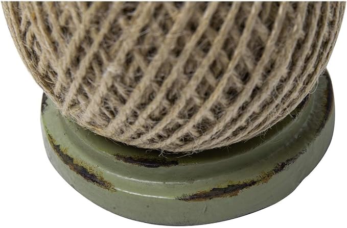 SOFFEE DESIGN Vintage Jute Twine Spool with Scissors Holder Set for Garden Farmhouse Kitchen Antique Twine and Scissors Set Green Birds - Image 6