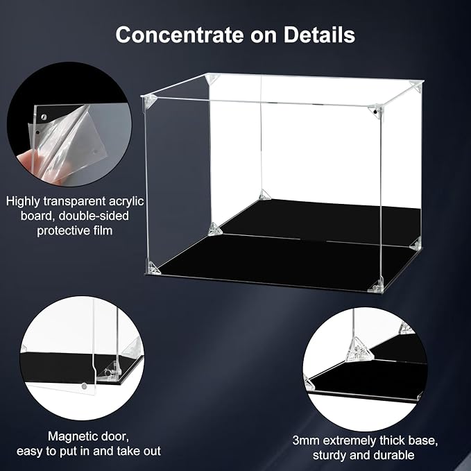 Acrylic Display Case Clear Action Figure Display Case with Mirrored Back, Dustproof Protection Display Box Alternative Glass Case for Collectibles Figures Models Doll Toys (12x8x8 inch, 30x20x20 cm) - Image 6