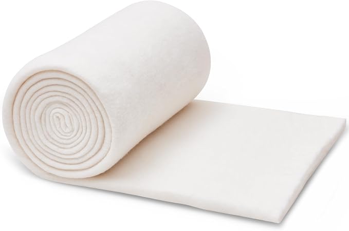 RRKTP Natural Cotton Batting for Quilting,48" x 10 Yards Batting for Quilts, Microwave Safe for Bowl Cozies,Cotton Lightweight Lining for Potholders Quilting, Batting for Sewing Handmade Quilts&DIY by home