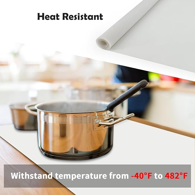 2 Pack 47.3"x23.6" Silicone Kitchen Counter Mats, 2MM Thick Heat Resistant Non-Slip Countertop Protector, Waterproof Durable Mats for Kitchen Countertops, Islands, or Workspaces (Light Gray) - Image 4