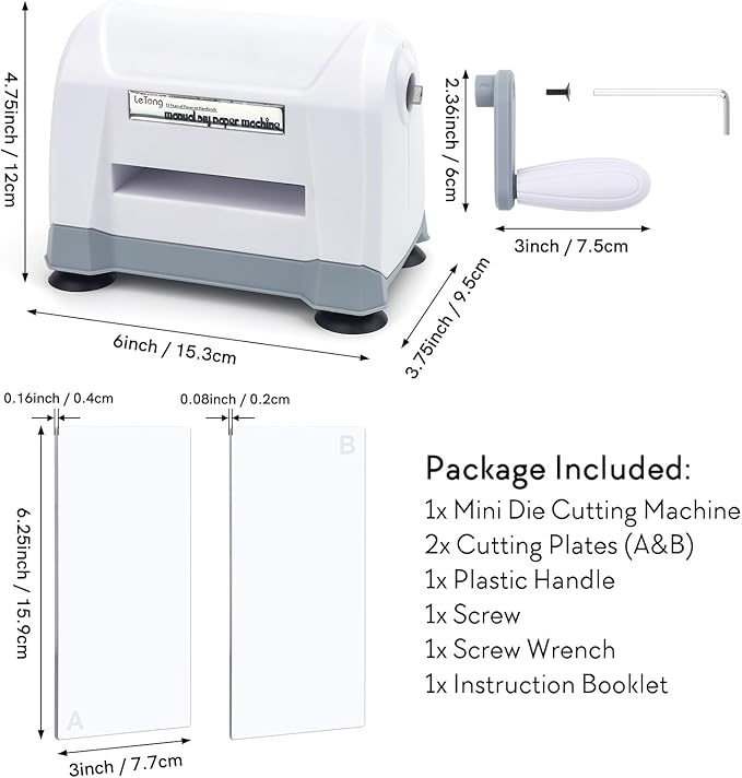 Mini Manual Die Cutting Machine, Portable Die Cut and Embossing Machine for Card Making Scrapbooking Paper Crafting Mini Die Cuts Machine Works with Dies and Folders That Are 3" Wide or Smaller