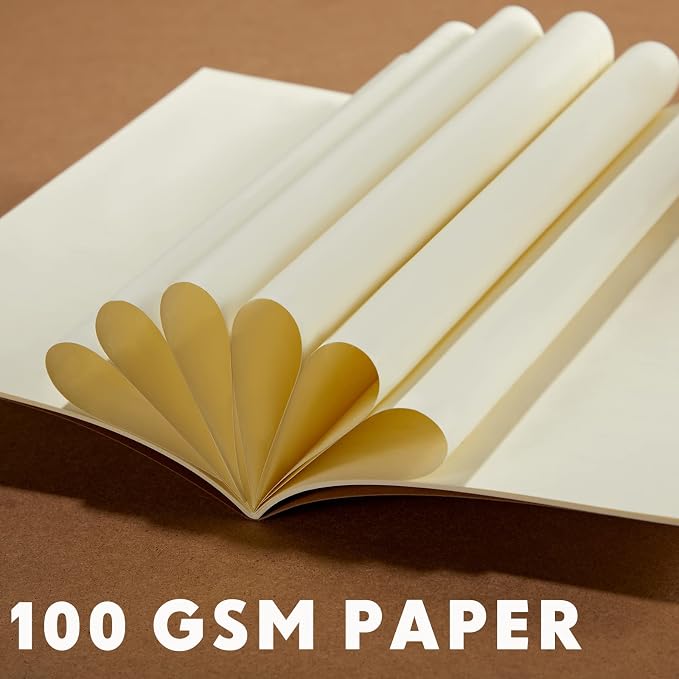 100 Pcs A5 Journals Notebooks Bulk,Brown,Unlined | Kraft Softcover Small Notebooks 5.5 Inch x 8.3 Inch Notepads with 60 Page 30 Sheet for Writing Sketch Travel Office Supplies - Image 3