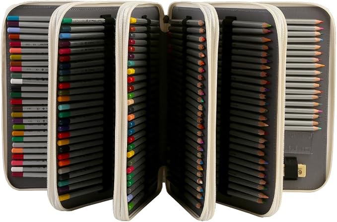 250 Slots Colored Pencil Case Organizer, 5 Layer Bag | Twill Oxford fabric,255 elastic loops,detachable handle,for travel,home storage, drawing tools,creative gifts - Image 2