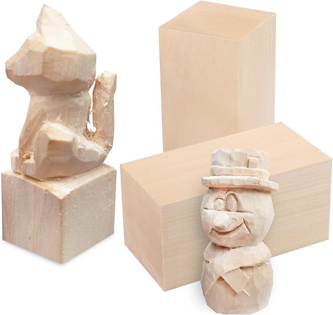 6 Pack Basswood Carving Blocks, 6x3x3 Inches Basswood Blocks for Beginner to Advanced Carvers, Ideal for DIY Projects and Gifts, Soft and Smooth, Easy Whittling and Carving,by GNIEMCKIN - Image 5