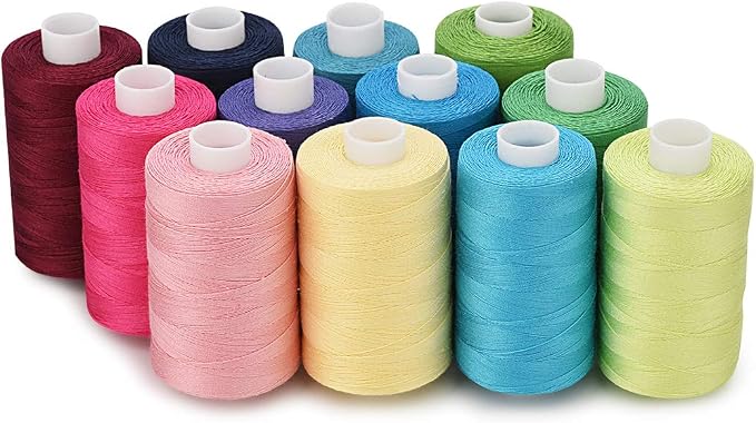 Simthread 12 Colors All Purposes Cotton Quilting Thread for Piecing Sewing Appliqué Embroidery etc - Image 3
