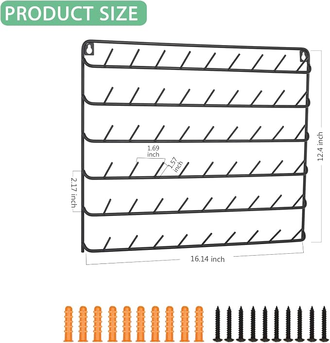 HAITRAL 4 Set of 54-Spool Sewing Thread Rack, Wall-Mounted Metal Sewing Thread Holder, Hair-braiding Organizer, Black | Metal Sewing Thread Holder Organizing Spools, Fix Jewelry, Key Chains, Decoration the Room - Image 2