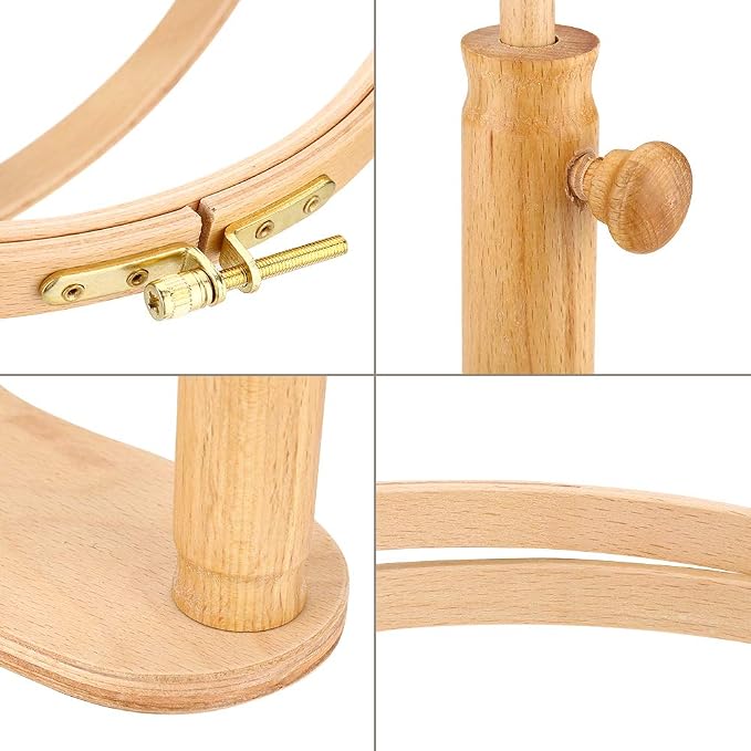 Embroidery Stand Hoop, Rotated Wood Cross Stitch Stand, Adjustable Embroidery Hoop Holder, Perfect for Craft Needlework,Tough and - Image 8